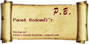 Panek Bodomér névjegykártya